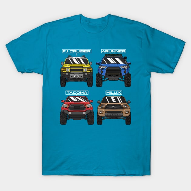 Toyota 4x4 Off-Road Trucks T-Shirt by Guyvit